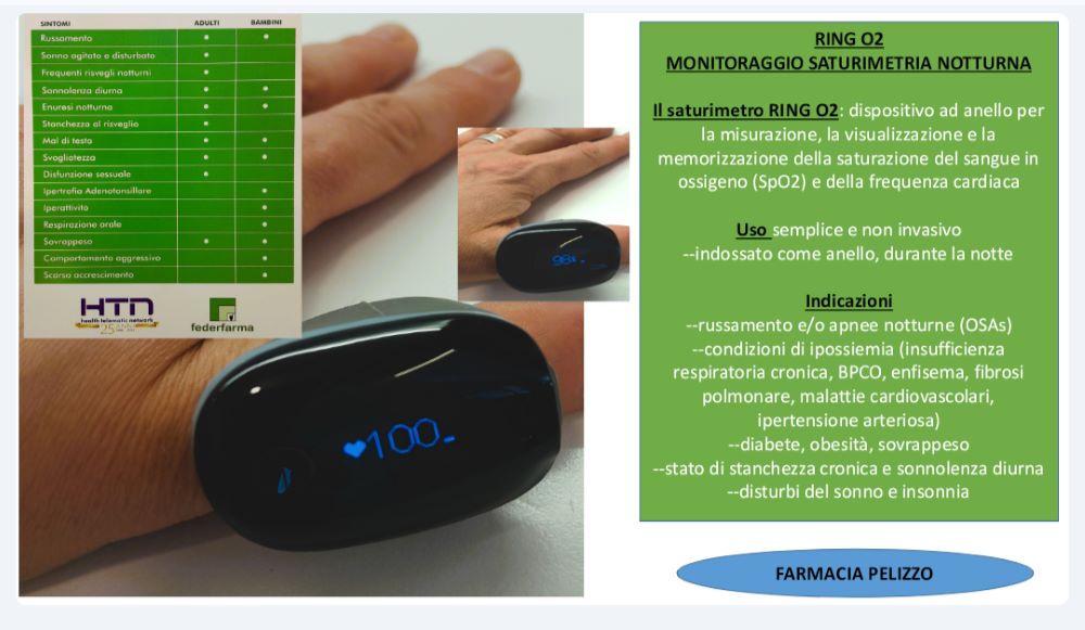 pulsossimetria con O2 RING 